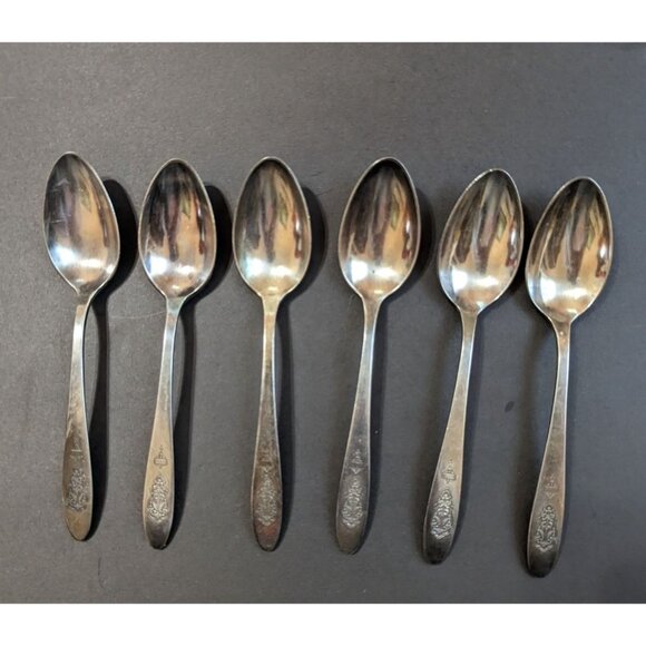 vintage Oneida Bird of Paradise 1923 Community silver plate  Teaspoons set of  6 - Picture 2 of 9